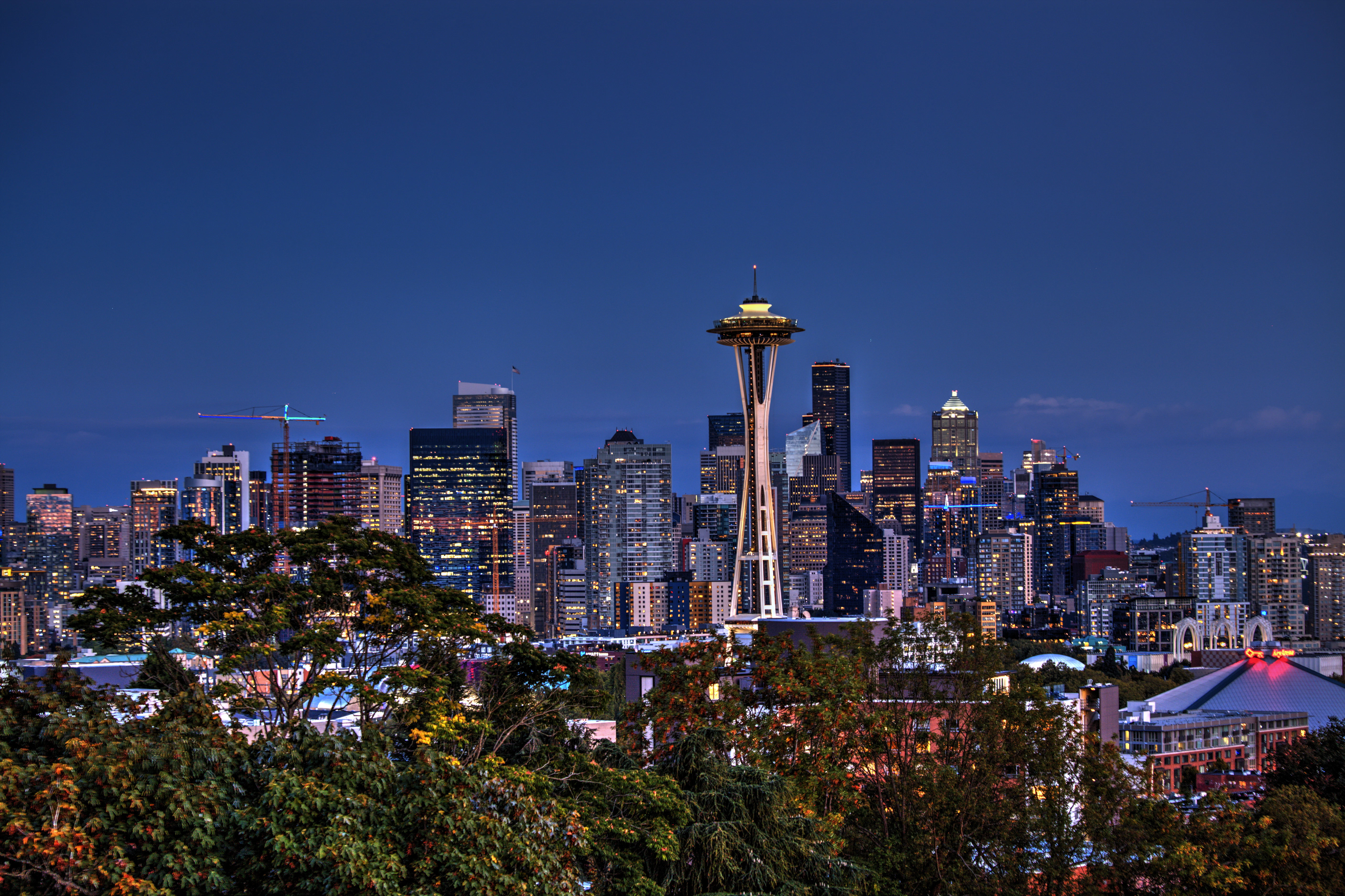 aerial photography of Space Needle